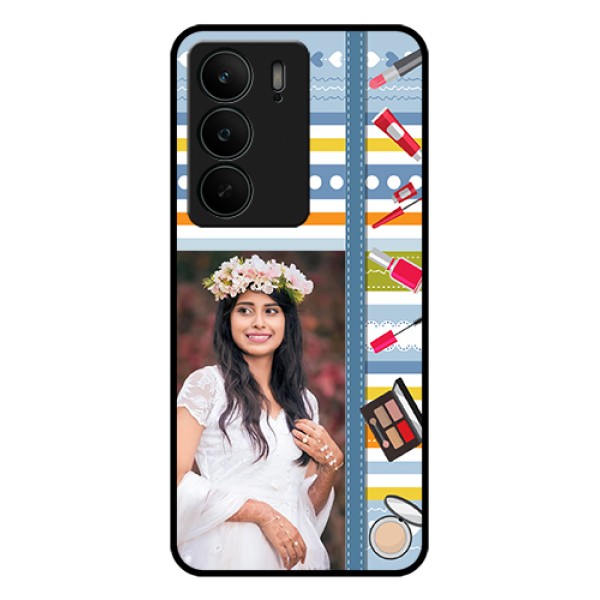 Realme C75 5G Custom Glass Phone Case - Makeup Icons Design