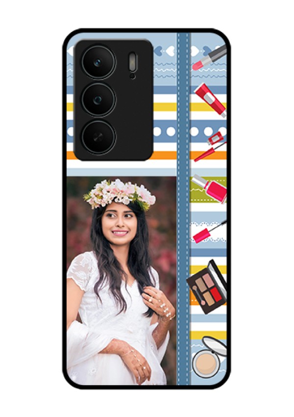 Realme C75 5G Custom Glass Phone Case - Makeup Icons Design