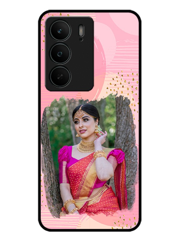 Custom Realme C75 5G Custom Glass Phone Case - Gold Glitter Splash Design