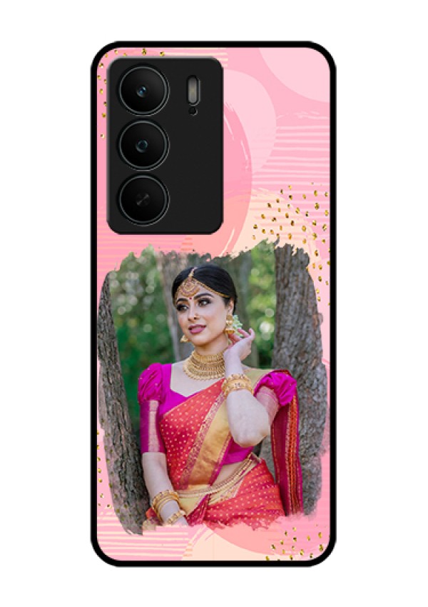 Realme C75 5G Custom Glass Phone Case - Gold Glitter Splash Design