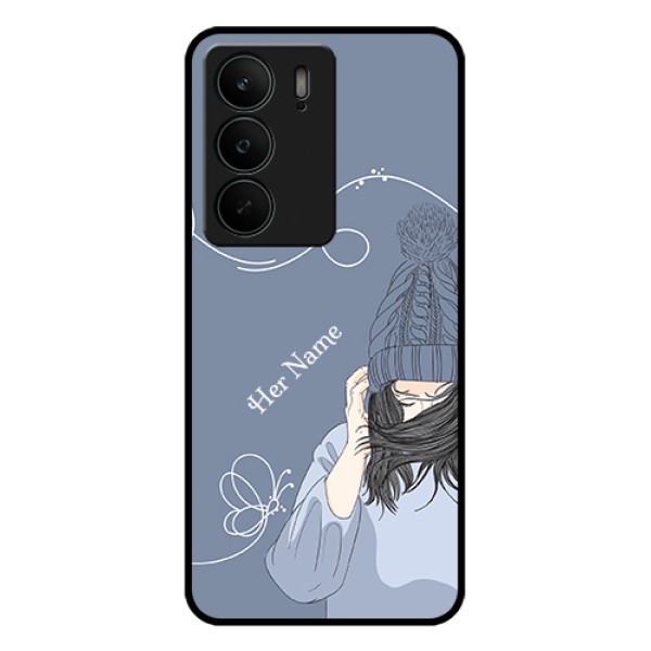 Realme C75 5G Custom Glass Phone Case - Girl In Winter Outfit Design Realme C75 5G Custom Glass Phone Case - Girl In Winter Outfit Design
