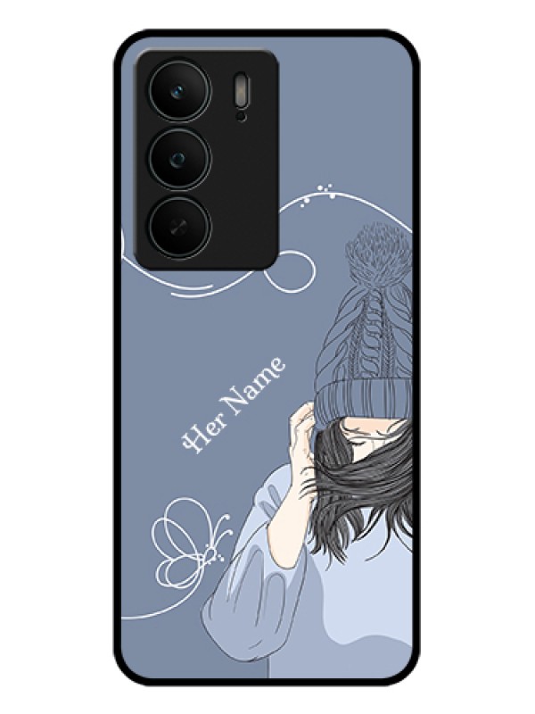 Custom Realme C75 5G Custom Glass Phone Case - Girl In Winter Outfit Design