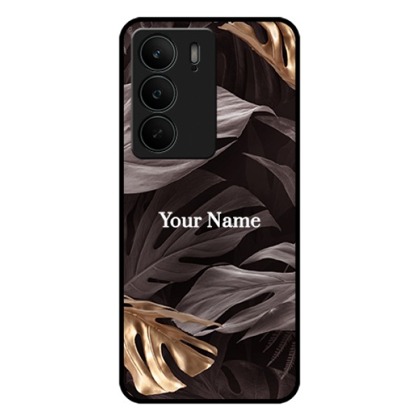 Realme C75 5G Custom Glass Phone Case - Wild Leaves Digital Paint Design Realme C75 5G Custom Glass Phone Case - Wild Leaves Digital Paint Design
