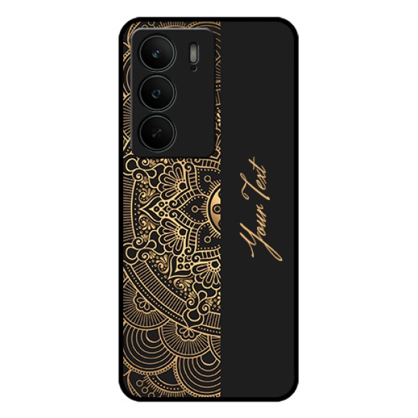 Realme C75 5G Custom Glass Phone Case - Mandala Art With Custom Text Design
