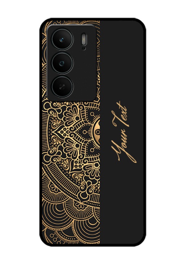 Realme C75 5G Custom Glass Phone Case - Mandala Art With Custom Text Design
