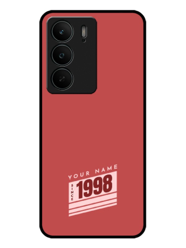 Custom Realme C75 5G Custom Glass Phone Case - Red Custom Year Of Birth Design