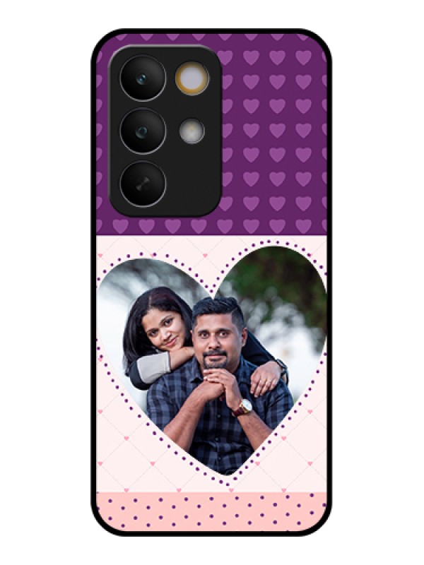 Custom Realme C85 5G Custom Glass Phone Case - Violet Love Dots Design
