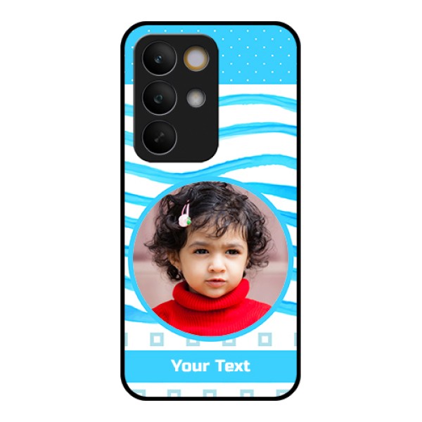Realme C85 5G Custom Glass Phone Case - Simple Blue Case Design