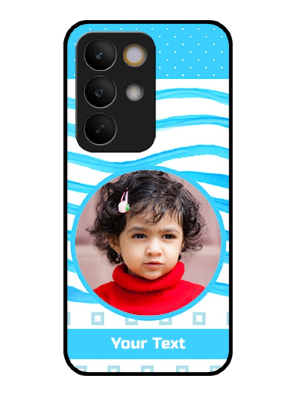 Custom Realme C85 5G Custom Glass Phone Case - Simple Blue Case Design