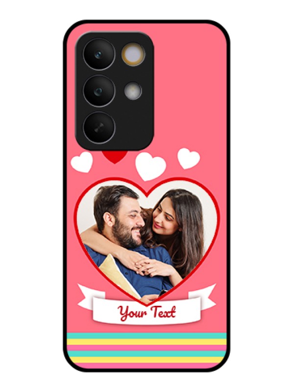 Custom Realme C85 5G Custom Glass Phone Case - Love Shapes Doodle Design