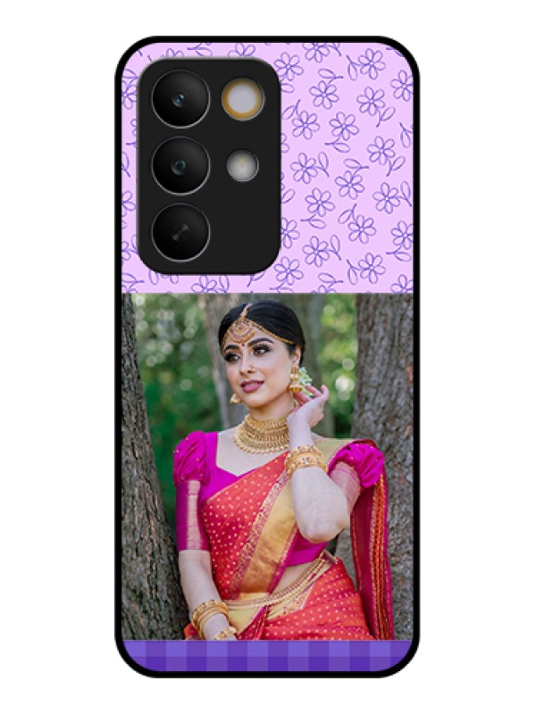 Custom Realme C85 5G Custom Glass Phone Case - Purple Floral Design