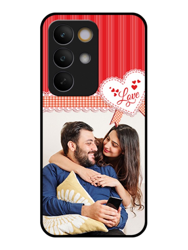 Custom Realme C85 5G Custom Glass Phone Case - Red Love Pattern Design