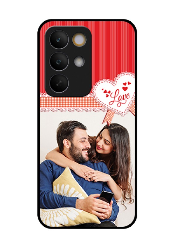 Realme C85 5G Custom Glass Phone Case - Red Love Pattern Design