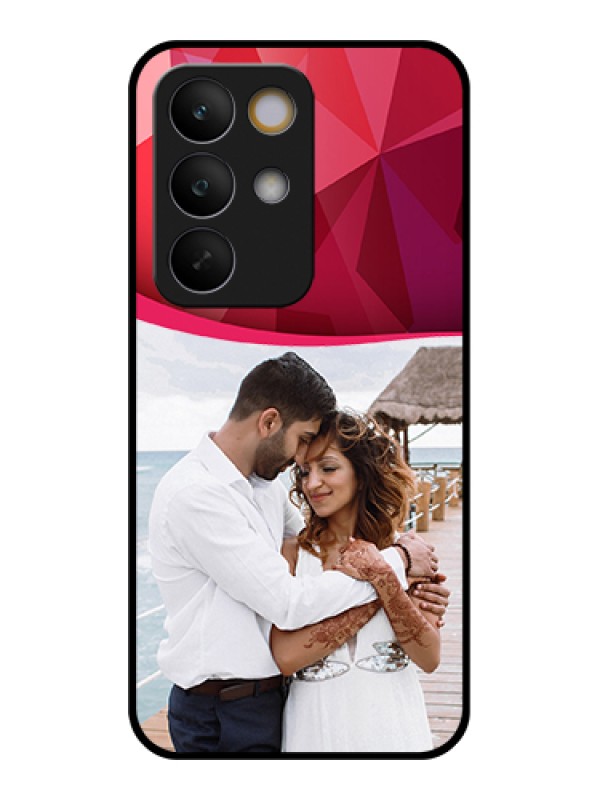 Custom Realme C85 5G Custom Glass Phone Case - Red Abstract Design