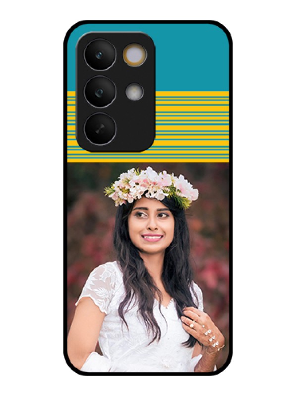 Custom Realme C85 5G Custom Glass Phone Case - Yellow & Blue Design