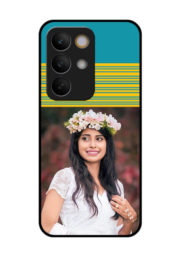 Realme C85 5G Custom Glass Phone Case - Yellow & Blue Design