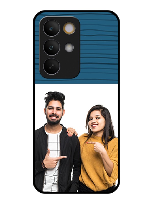 Custom Realme C85 5G Custom Glass Phone Case - Blue Pattern Cover Design