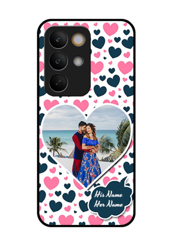 Realme C85 5G Custom Glass Phone Case - Pink & Blue Heart Design