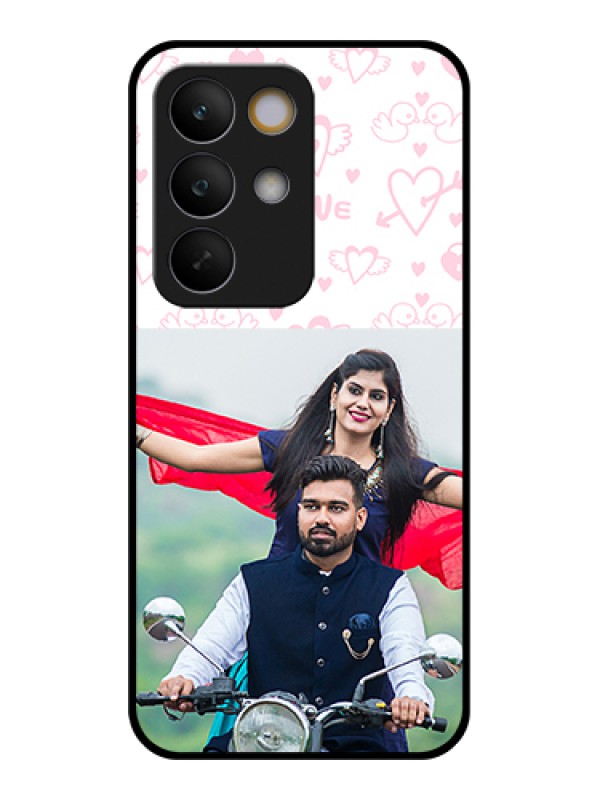 Custom Realme C85 5G Custom Glass Phone Case - Pink Flying Heart Design