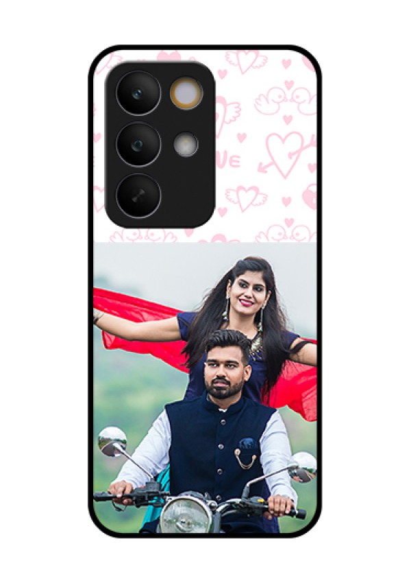 Realme C85 5G Custom Glass Phone Case - Pink Flying Heart Design