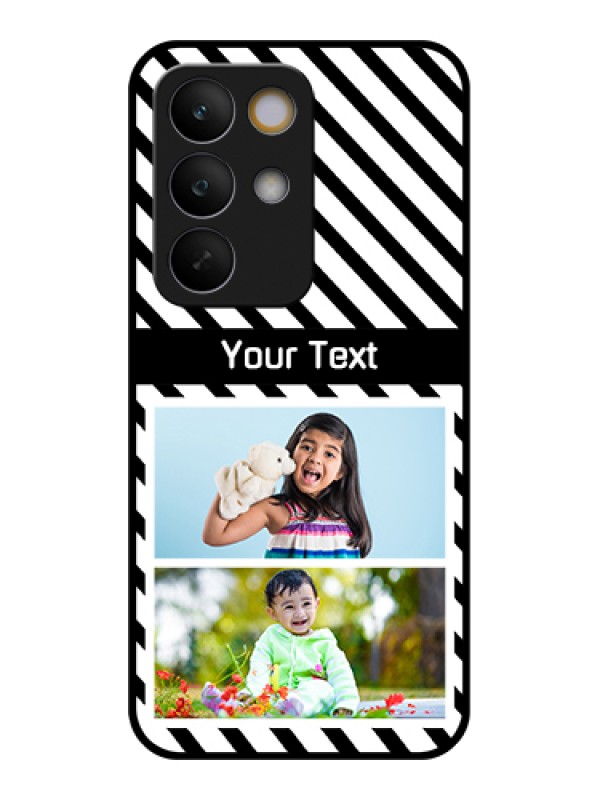 Custom Realme C85 5G Custom Glass Phone Case - Black And White Stripes Design