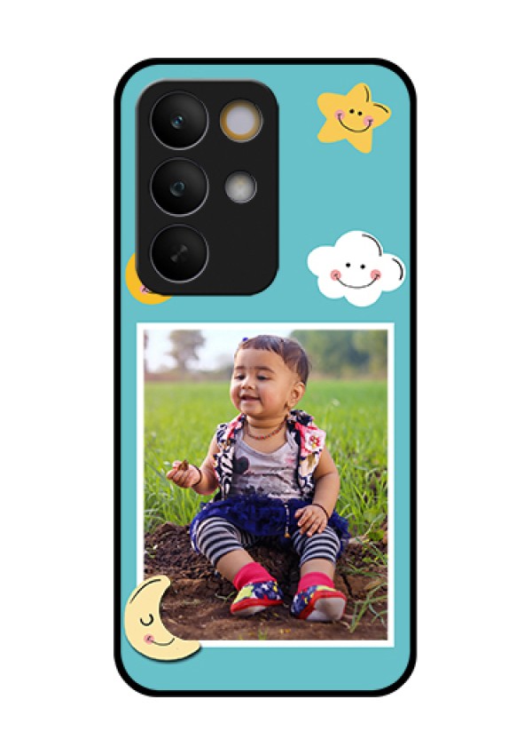Realme C85 5G Custom Glass Phone Case - Smiley Kids Stars Design