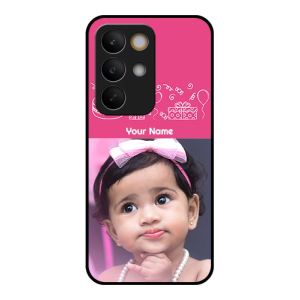 Realme C85 5G Custom Glass Phone Case - With Birthday Line Art Design Realme C85 5G Custom Glass Phone Case - With Birthday Line Art Design
