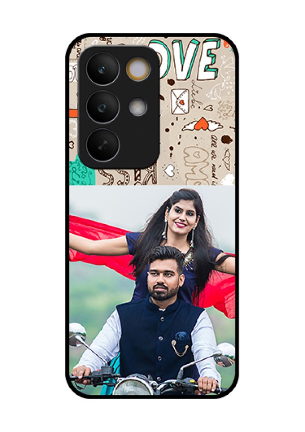 Realme C85 5G Custom Glass Phone Case - Love Doodle Pattern