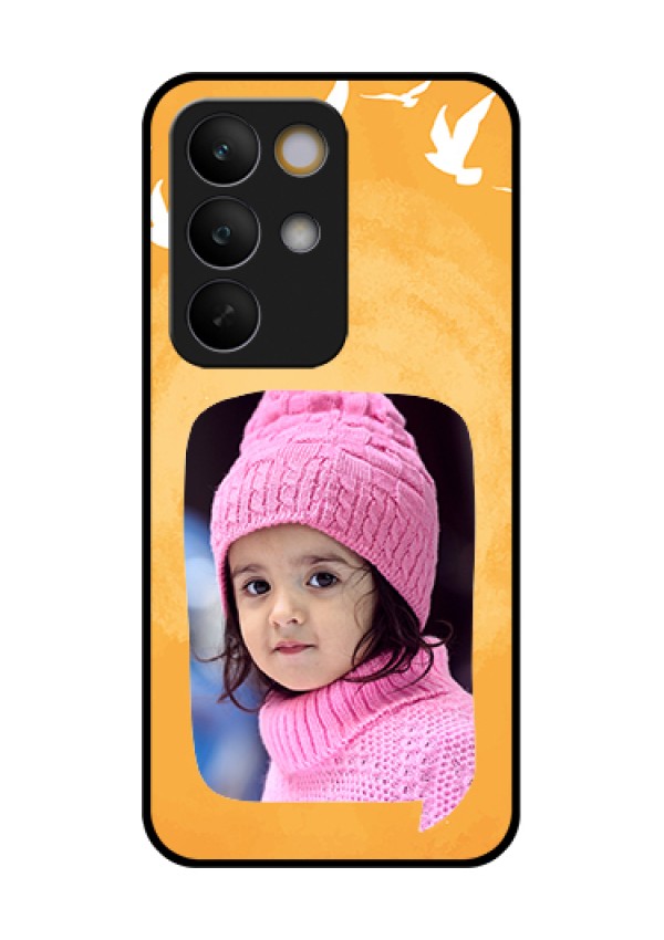Realme C85 5G Custom Glass Phone Case - Water Color Design With Bird Icons