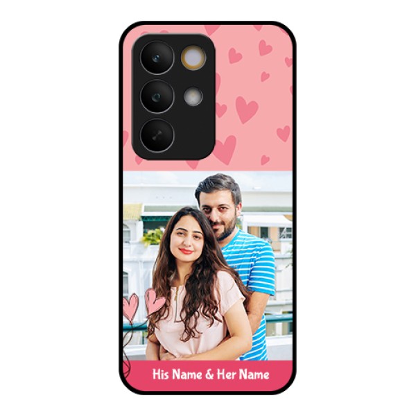 Realme C85 5G Custom Glass Phone Case - Love Design Peach Color Realme C85 5G Custom Glass Phone Case - Love Design Peach Color