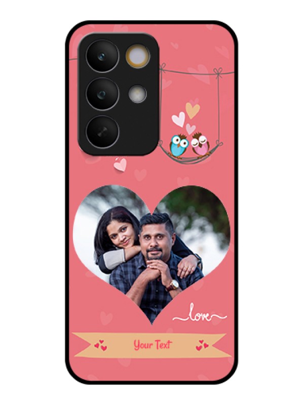 Custom Realme C85 5G Custom Glass Phone Case - Peach Color Love Design