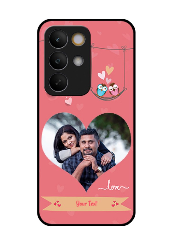 Realme C85 5G Custom Glass Phone Case - Peach Color Love Design