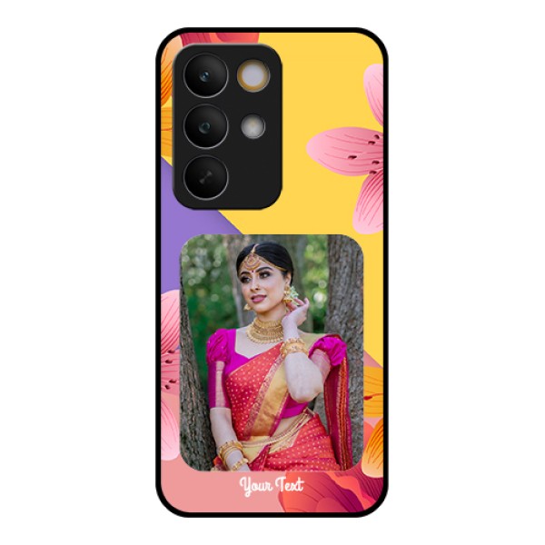 Realme C85 5G Custom Glass Phone Case - 3 Image With Vintage Floral Design Realme C85 5G Custom Glass Phone Case - 3 Image With Vintage Floral Design