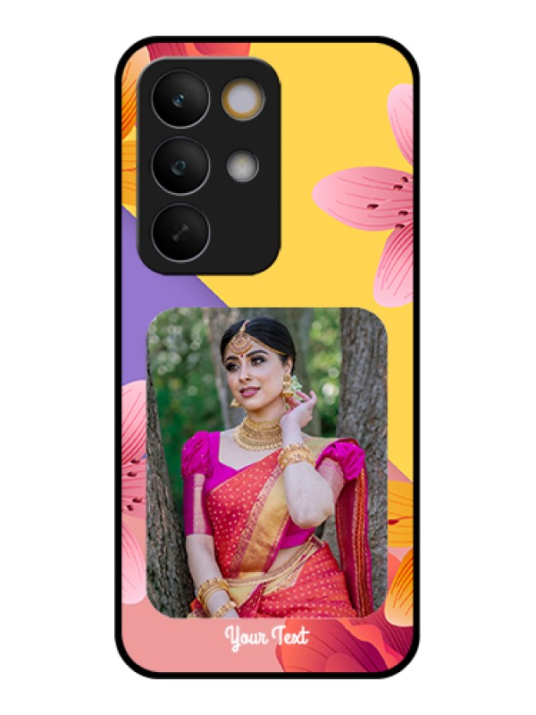 Custom Realme C85 5G Custom Glass Phone Case - 3 Image With Vintage Floral Design