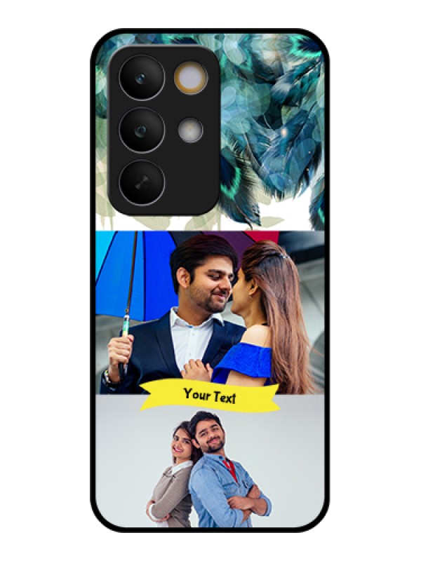 Custom Realme C85 5G Custom Glass Phone Case - Image With Boho Peacock Feather Design