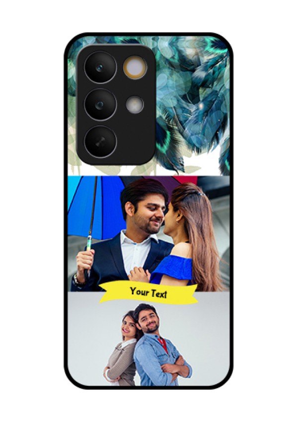 Realme C85 5G Custom Glass Phone Case - Image With Boho Peacock Feather Design