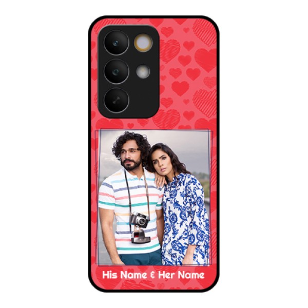 Realme C85 5G Custom Glass Phone Case - With Red Heart Symbols Design Realme C85 5G Custom Glass Phone Case - With Red Heart Symbols Design