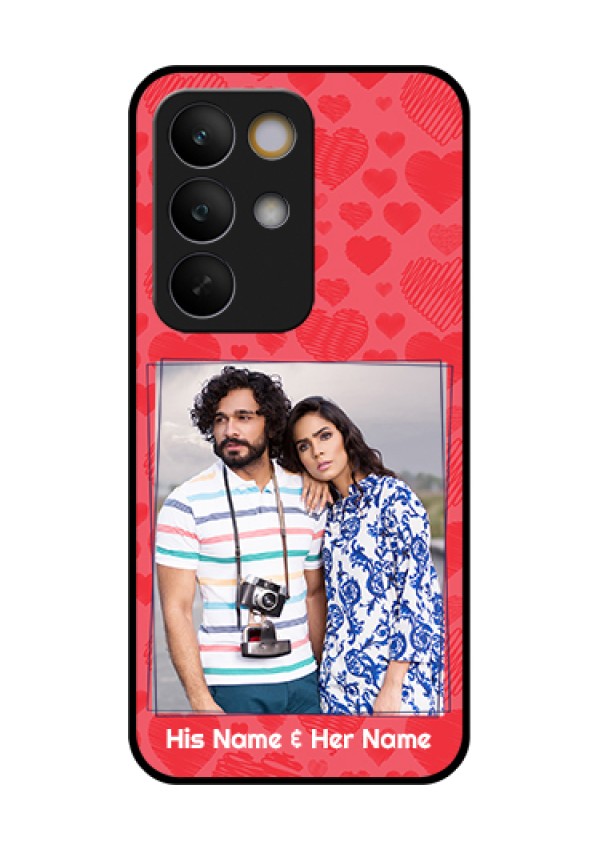 Realme C85 5G Custom Glass Phone Case - With Red Heart Symbols Design