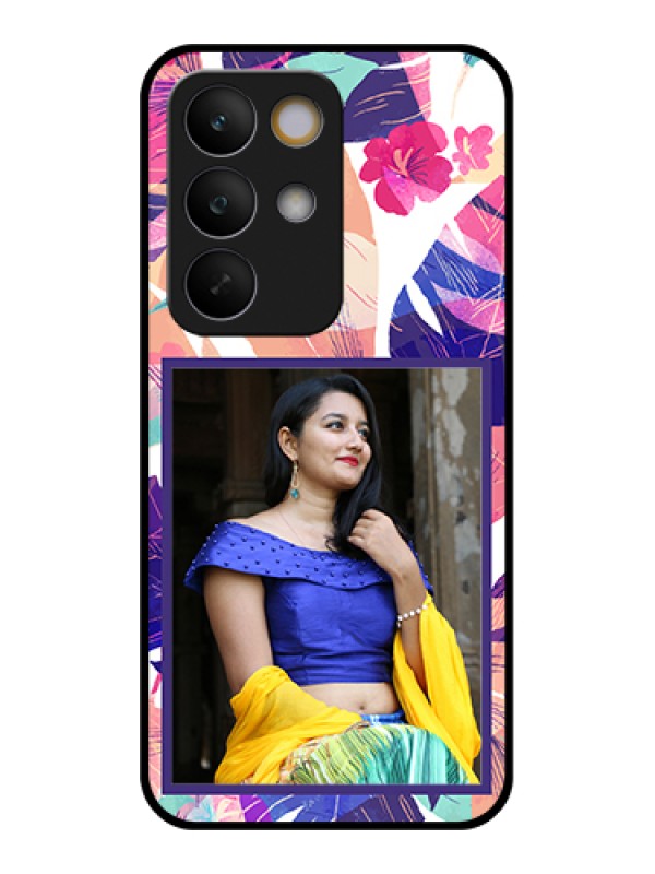 Custom Realme C85 5G Custom Glass Phone Case - Abstract Floral Design