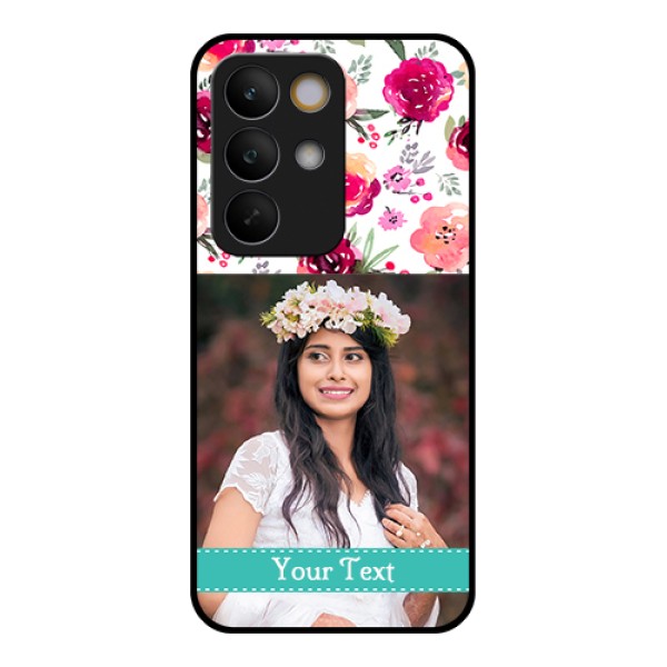 Realme C85 5G Custom Glass Phone Case - Water Colors Floral Design Realme C85 5G Custom Glass Phone Case - Water Colors Floral Design