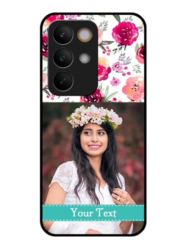 Custom Realme C85 5G Custom Glass Phone Case - Water Colors Floral Design