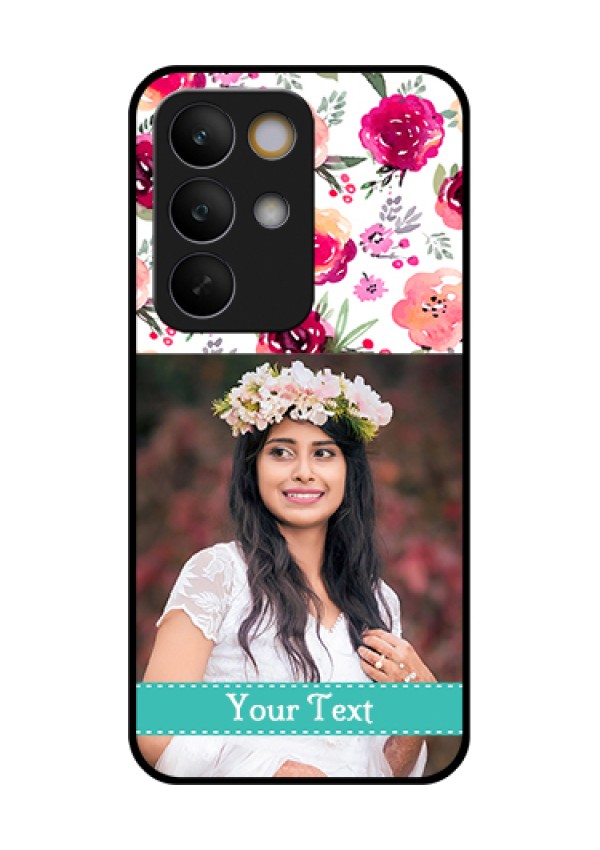 Realme C85 5G Custom Glass Phone Case - Water Colors Floral Design