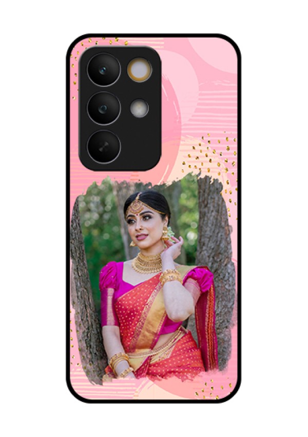 Realme C85 5G Custom Glass Phone Case - Gold Glitter Splash Design