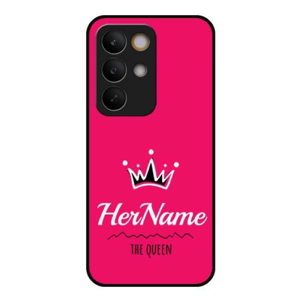 Realme C85 5G Custom Glass Phone Case - Queen With Name Design Realme C85 5G Custom Glass Phone Case - Queen With Name Design
