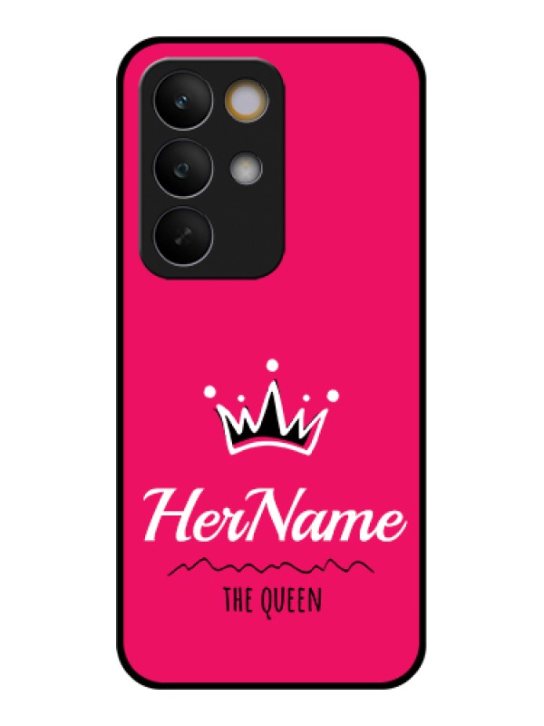 Custom Realme C85 5G Custom Glass Phone Case - Queen With Name Design