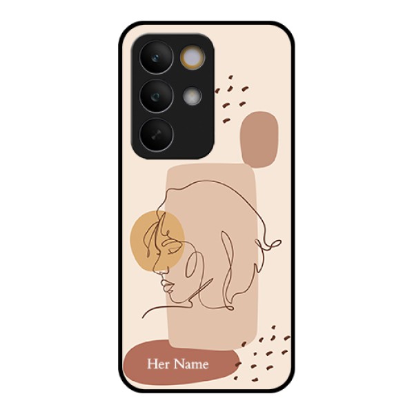 Realme C85 5G Custom Glass Phone Case - Calm Woman Line Art Design Realme C85 5G Custom Glass Phone Case - Calm Woman Line Art Design