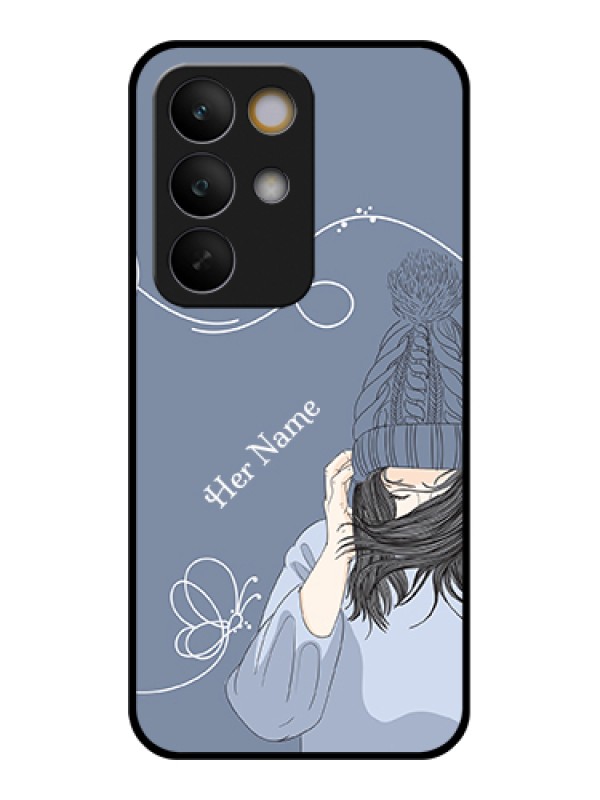 Custom Realme C85 5G Custom Glass Phone Case - Girl In Winter Outfit Design