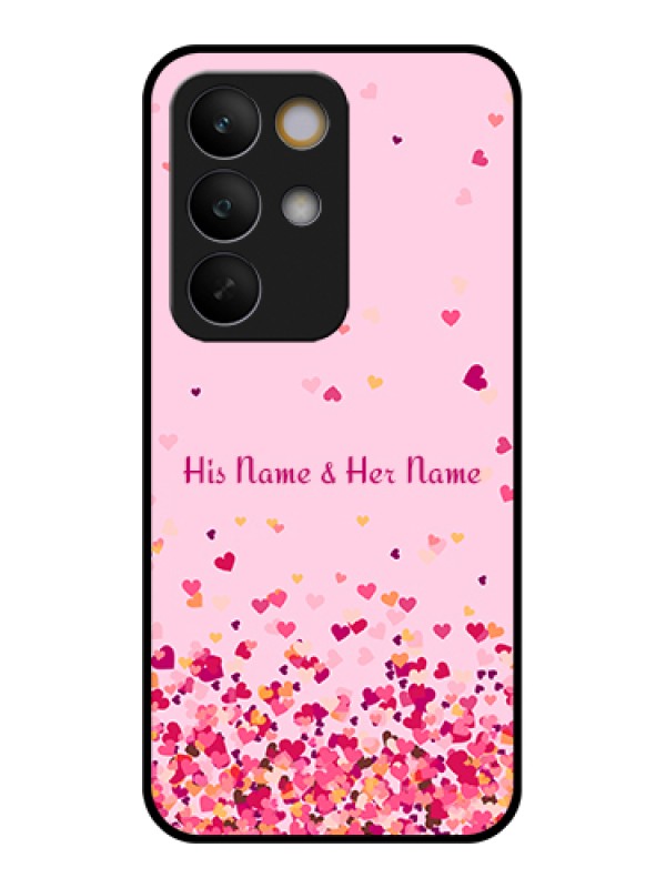 Custom Realme C85 5G Custom Glass Phone Case - Floating Hearts Design