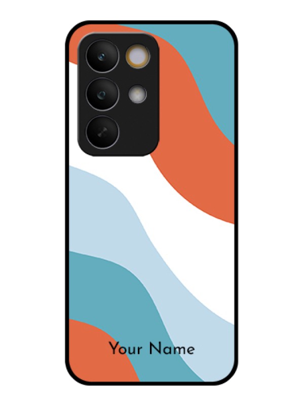 Custom Realme C85 5G Custom Glass Phone Case - Coloured Waves Design