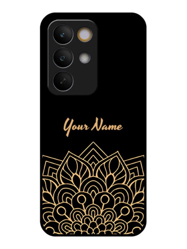 Custom Realme C85 5G Custom Glass Phone Case - Golden Mandala Design